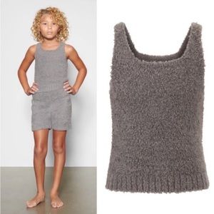 Skims Kids Cozy Knit Tank Top In Smoke Gray size 6/7 NWT